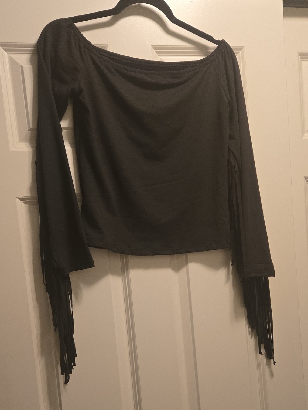 Super Cute Top with Fringe Down The Sleeves